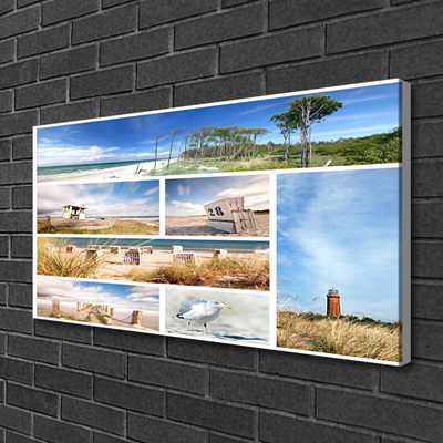 Canvas print Sea landscape brown blue green