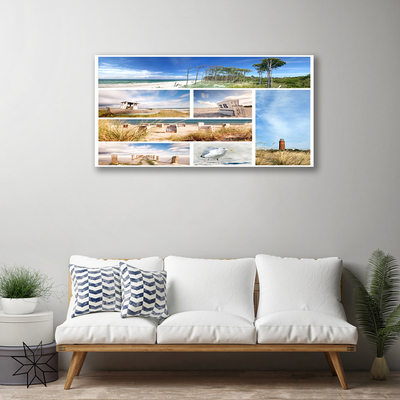 Canvas print Sea landscape brown blue green