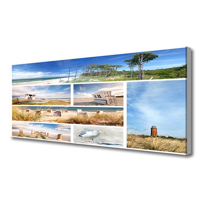 Canvas print Sea landscape brown blue green