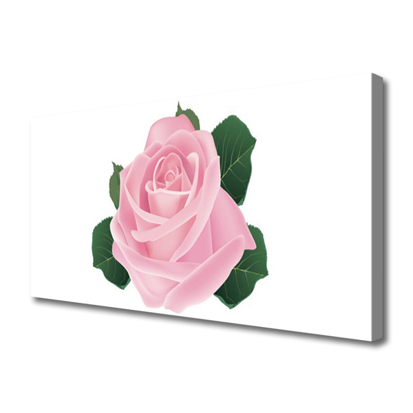 Canvas print Rose floral pink green