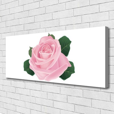Canvas print Rose floral pink green