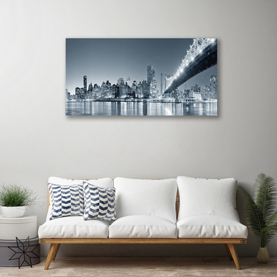 Canvas print City bridge architecture grey