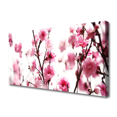 Canvas print Branches of flowers floral brown pink