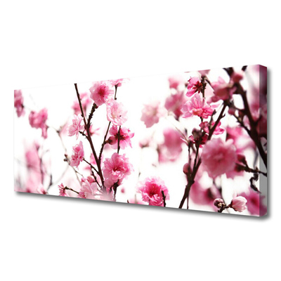 Canvas print Branches of flowers floral brown pink