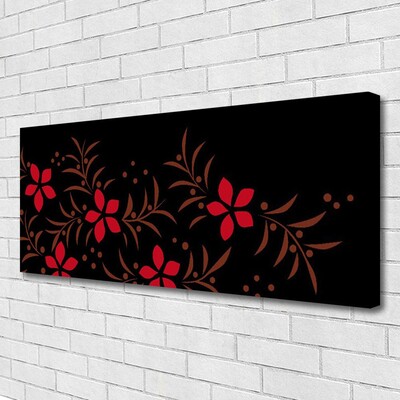 Canvas print Flowers art red yellow