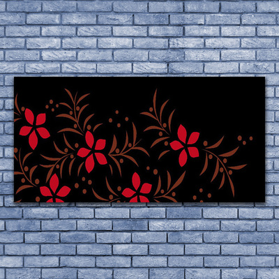 Canvas print Flowers art red yellow