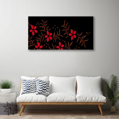 Canvas print Flowers art red yellow