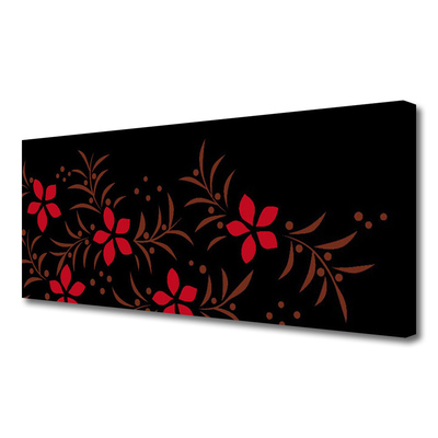 Canvas print Flowers art red yellow
