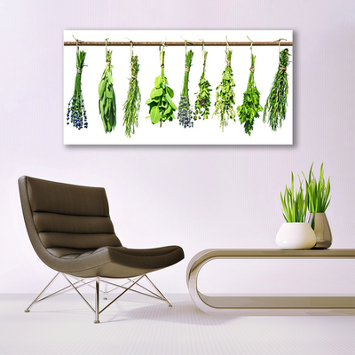 Canvas print Flowers floral green purple