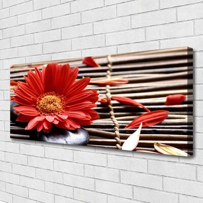 Canvas print Flower floral red yellow