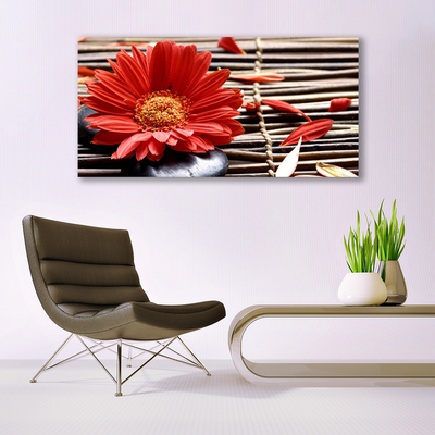 Canvas print Flower floral red yellow