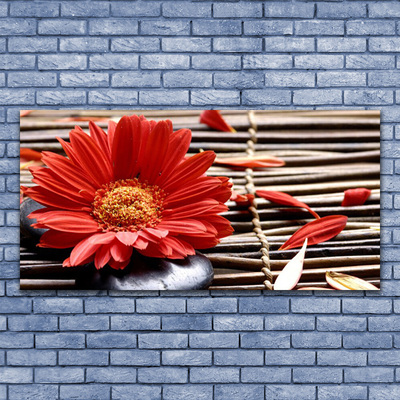 Canvas print Flower floral red yellow