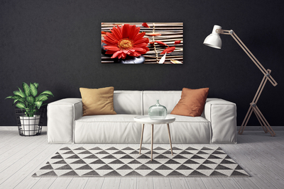 Canvas print Flower floral red yellow