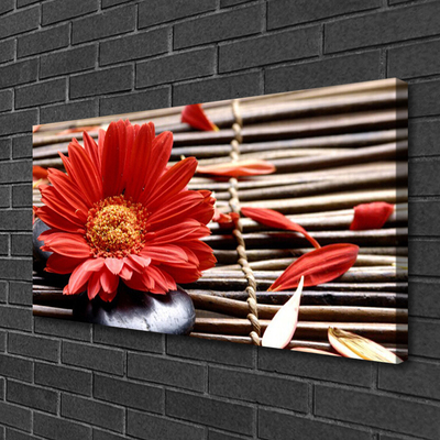 Canvas print Flower floral red yellow