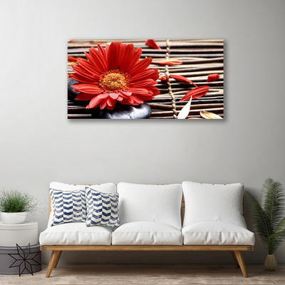 Canvas print Flower floral red yellow