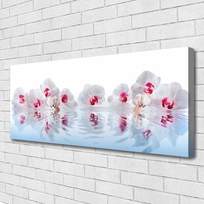 Canvas print Flowers art white red