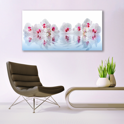 Canvas print Flowers art white red