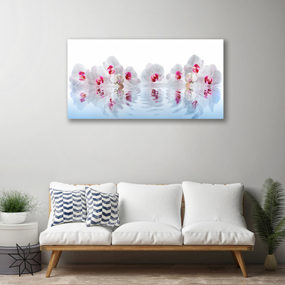 Canvas print Flowers art white red