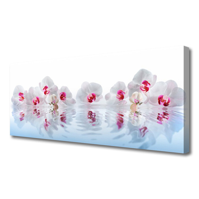 Canvas print Flowers art white red