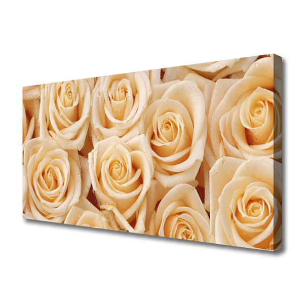 Canvas print Roses floral yellow