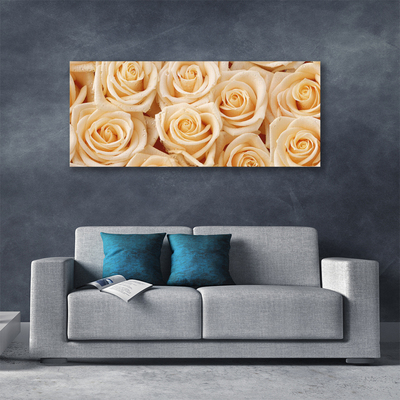 Canvas print Roses floral yellow