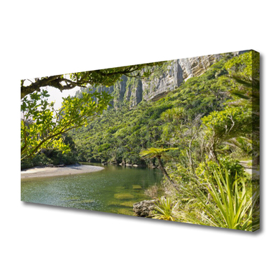 Canvas print Lake nature green