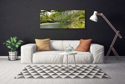 Canvas print Lake nature green