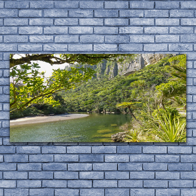 Canvas print Lake nature green