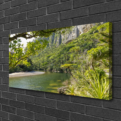 Canvas print Lake nature green