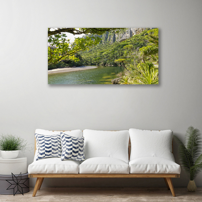 Canvas print Lake nature green