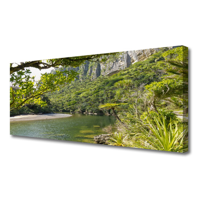 Canvas print Lake nature green