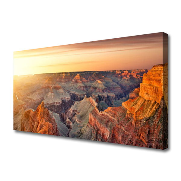 Canvas print Mountains landscape brown grey