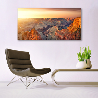 Canvas print Mountains landscape brown grey