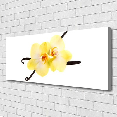 Canvas Wall art Flowers floral white yellow brown