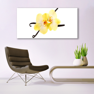 Canvas Wall art Flowers floral white yellow brown