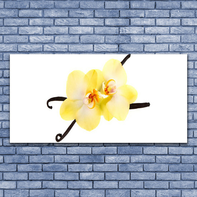 Canvas Wall art Flowers floral white yellow brown