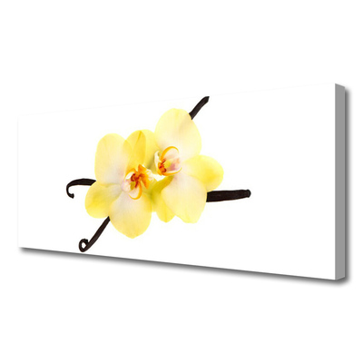 Canvas Wall art Flowers floral white yellow brown