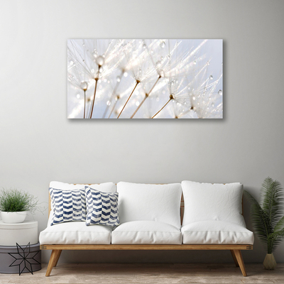 Canvas Wall art Dandelion floral white