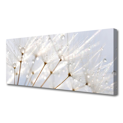 Canvas Wall art Dandelion floral white