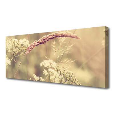 Canvas Wall art Wild plants floral white brown