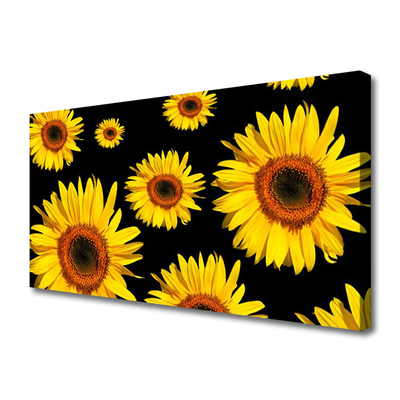 Canvas Wall art Sunflowers floral brown yellow