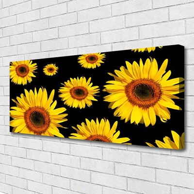 Canvas Wall art Sunflowers floral brown yellow