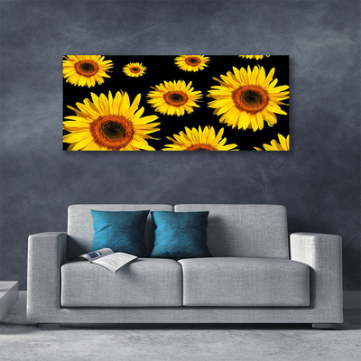 Canvas Wall art Sunflowers floral brown yellow