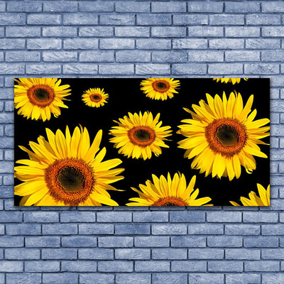 Canvas Wall art Sunflowers floral brown yellow