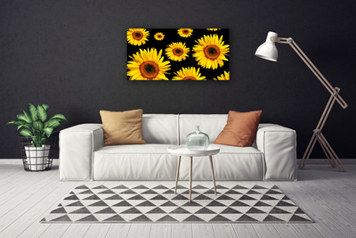 Canvas Wall art Sunflowers floral brown yellow