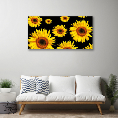 Canvas Wall art Sunflowers floral brown yellow