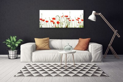 Canvas Wall art Poppies floral red green