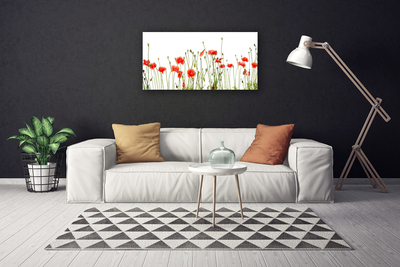 Canvas Wall art Poppies floral red green