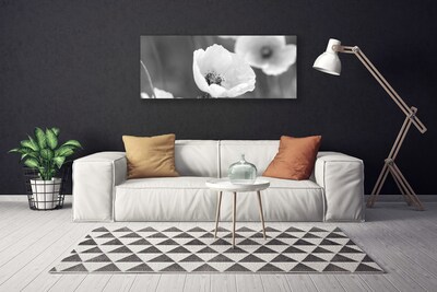 Canvas Wall art Poppies floral grey