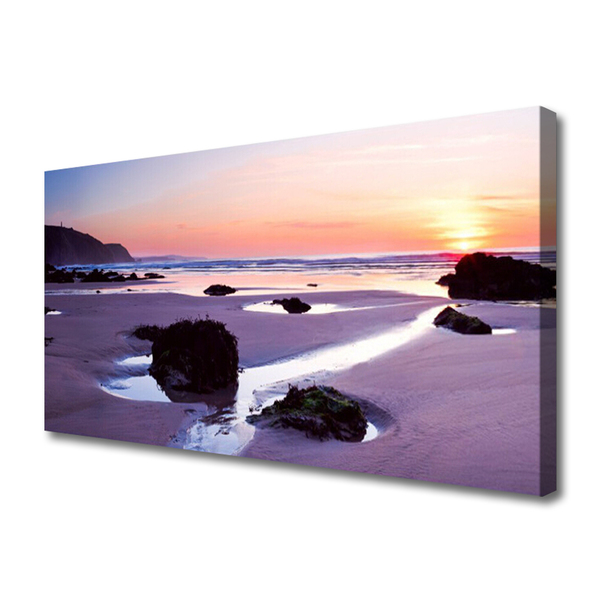 Canvas Wall art Beach landscape purple